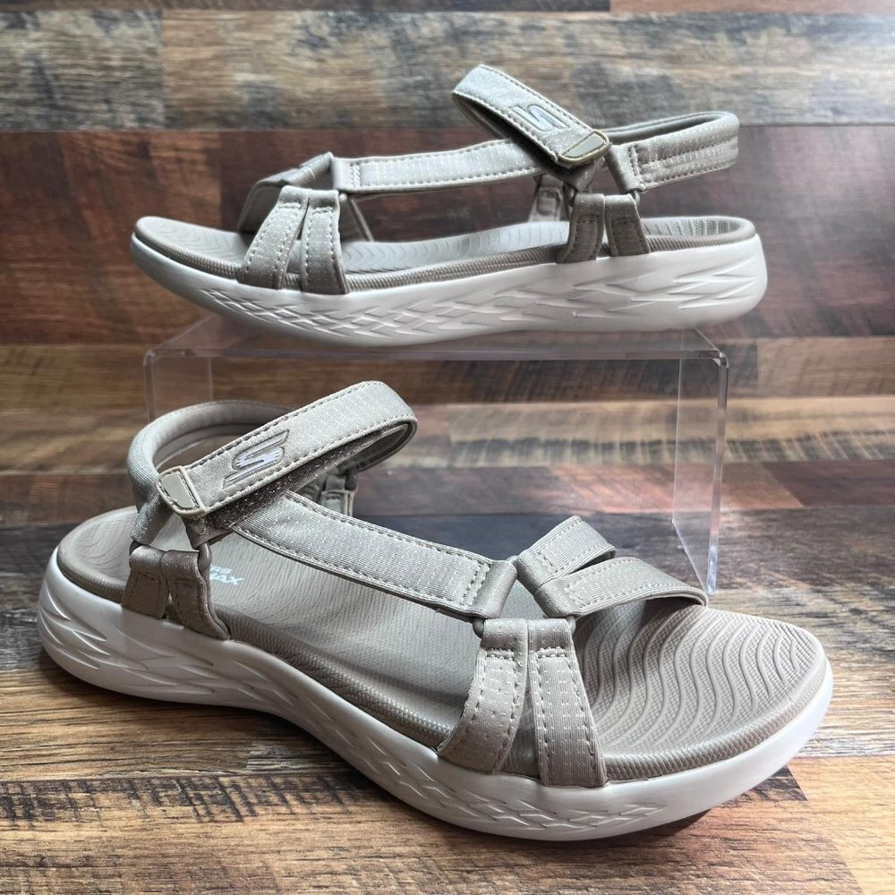 Skechers Women's Brilliancy Open Toe Casual Sport Natural Sandals Size 8